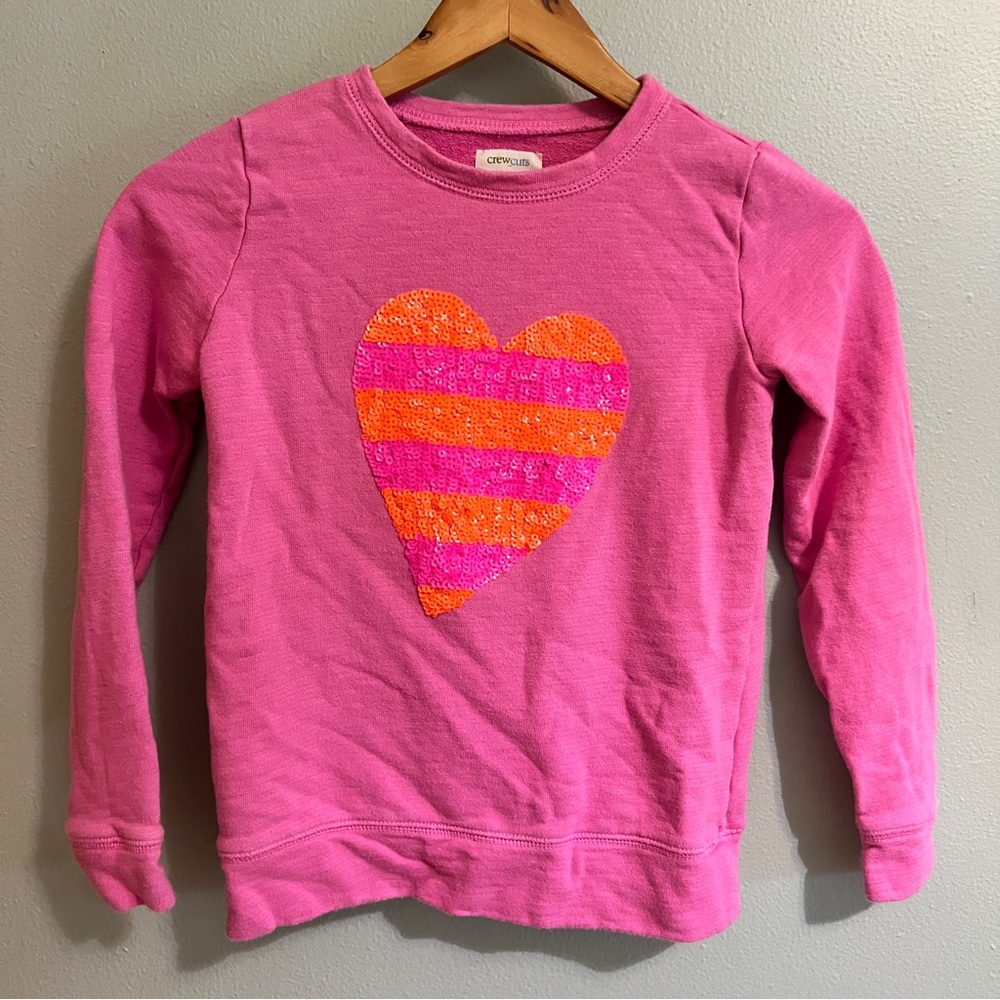 Girls Crewcuts Sequin Heart Sweatshirt